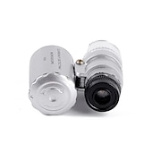 זול טווחי טווח וטלסקופים-1 pc 60x מיקרוסקופ כיס נייד תכשיטנים בהגדלה גבוהה זכוכית מגדלת זכוכית מגדלת תכשיטי זכוכית מגדלת המשמש לאימות שטרות עם אור
