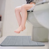 billige Matter og tepper-minneskum badematte sklisikker kontur toalettbadeteppe, u-formet sklisikre absorberende tykke myke vaskbare baderomstepper, gulvteppe badematte for baderomsvask toalett 50*60 cm (20&quot; x 24&quot;)