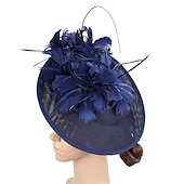 halpa Juhlahatut-fascinators sinamay Muodollinen Kentucky Derby Hevoskilpailu Naisten päivä cocktail Tyylikäs Morsius Kanssa Sulilla Päähine Päähineet