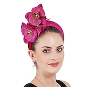 cheap Fascinators-Fascinators Polyester Fall Wedding Kentucky Derby Cocktail Royal Astcot Lady British With Floral Headpiece Headwear