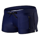 billiga boxersimbyxor för män-Herr Badkläder Badshorts Snörning Ficka med blixtlås Slät Andningsfunktion Mjuk Utomhus Ledigt Dagligen Hawaiisk Stylish Svart Vit Microelastisk