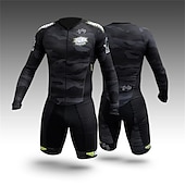 cheap Men&#039;s Clothing Sets-Men&#039;s Triathlon Tri Suit Short Sleeve Triathlon Silver Light Yellow Dark Grey Graphic Bike Lycra Sports Graphic Clothing Apparel