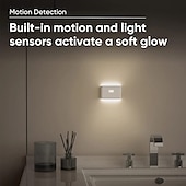 cheap Sensor Night Lights-PIR Motion Sensing Night Light USB Rechargeable LED Human Body Sensing Night Light Smart Light Control Wall Lamp for Room Wall Wardrobe Home Bathroom Shoe Cabinet Bedroom Lighting