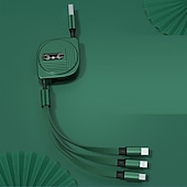 זול כבלי טלפון סלולרי-כבל טעינה רב 3.9 רגל usb a ל-lightning / micro / usb c 3 טעינה מהירה 3 ב-1 סיבוב מגנטי 540 לאביזר טלפון סמסונג אייפון