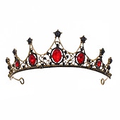 preiswerte Geschenke-Vintage Barock Krone Neue Legierung Grüner Diamant Kleine Krone Edle und Elegante Geburtstagsprinzessin Kristall Kopfschmuck Valentinstag Geschenk