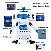 billiga elektronisk underhållning-musikalisk gående dansande robotleksak för barn blinkande ljus 360 kroppssnurrande småbarn pojkar flickor rolig leksaksfigur (modell 1)