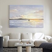 voordelige Schilderijen van landschappen-Hang-geschilderd olieverfschilderij Handgeschilderde Verticaal Abstract Hedendaagse Zonder Inner Frame (Geen frame)