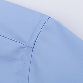 preiswerte Businesshemden für Herren-Herren Oberhemd Knopfhemd Glatt Hochzeit Urlaub Schwarz Weiß Hellgrün Wein Kurze Ärmel Umlegekragen Sommer Bekleidung