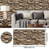 abordables Papel pintado-Fondos de pantalla frescos mural de pared papel tapiz de ladrillo 3d para paredes revestimiento de paredes película adhesiva despegar y pegar vinilo marrón extraíble PVC decoración del hogar