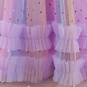 preiswerte Kleider für die Blumenmädchen-Kinder Mädchen Partykleid Einfarbig Ärmellos Leistung Besonderer Anlass Knotenbinde Elegant Polyester Knielang Tüllkleid Sommer Frühling 3-10 Jahre Champagner Rosa Blau