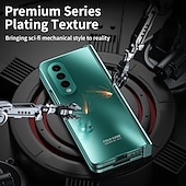 cheap Samsung Cases-Phone Case For Samsung Galaxy Z Fold 5 Z Fold 4 Z Fold 3 Full Body Case Flip Plating Dustproof Solid Colored PC