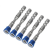 billiga borrsats-5 st 65 mm halkskydd elektriska magnetiska mutter medbringare set 1/4 tum sexkantsskaft s2 ph2 magnetiska phillips korsskruvmejsel bits set elektrisk drivande bits set present till maskinist