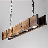 Недорогие Подвесные огни-светодиодный подвесной светильник 100 см лайнер дизайн теплый белый 4-светлое дерево промышленный винтажный стиль украшает вход в домашний офис&amp;amp; столовая