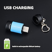お買い得  懐中電灯-ミニusb充電式懐中電灯キーチェーントーチフィンガーライトキャンプライト、屋外での医師の読書に適しています