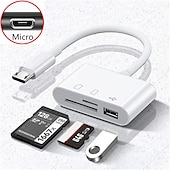 Χαμηλού Κόστους Περιφερειακά Η/Υ-usb c sd card reader adapter type c micro sd tf card reader multifunction 3-in-1 otg adapter for laptop macbooks φορητές κάμερες