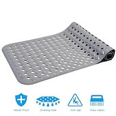 preiswerte Rutschfeste Badewannenmatte-Badematte, rutschfeste Badewannenmatte, antibakterielle Duschmatte, extra lang, 90 x 40 cm, starker Saugnapfgriff, maschinenwaschbar, BPA-frei, ungiftig, phthalatfrei, latexfrei