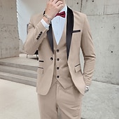cheap Homecoming Suits-Men&#039;s Wedding Party Tuxedos Pink Royal Blue Summer Solid Color Standard Fit 3 Piece Single Breasted One-button
