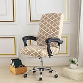 abordables Housse de fauteuil de bureau-Housse de chaise d&#039;ordinateur, housse de chaise de bureau extensible housse de siège de jeu rotative douce durable lavable