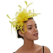 ieftine Fascinatoare și pălării-Palarioare Tul Kentucky Derby Cursă de cai cocktail Royal Astcot Retro Elegant Cu Pene Diadema Articole Pentru Cap