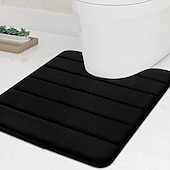 billige Matter og tepper-minneskum badematte sklisikker kontur toalettbadeteppe, u-formet sklisikre absorberende tykke myke vaskbare baderomstepper, gulvteppe badematte for baderomsvask toalett 50*60 cm (20&quot; x 24&quot;)