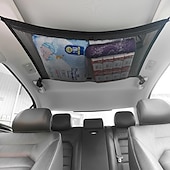 رخيصةأون منظمو السيارات-suv سيارة سقف تخزين صافي جيب شبكة مزدوجة الطبقة حقيبة سقف السيارة الداخلية شبكة البضائع شبكة تنفس حقيبة شبكية تستيف السيارات ترتيب السفر رحلة طويلة التخييم الملحقات الداخلية