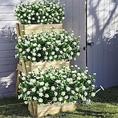 voordelige Kunstbloemen-1 st 7 vork eucalyptus kleine rozen plastic eucalyptus bladeren gesimuleerd watergras