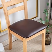 economico Copertura per sedia-fodera per sedia da pranzo impermeabile fodera per sedia elasticizzata fodera per sedia elastica in pelle sintetica nera per cene in hotel matrimoni morbidi rimovibili lavabili