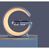 お買い得  スマートライト-リズムRGBICライトバーLEDスマートライトBluetoothスピーカーアラームクロック調光可能ウェイクアップライトアラームクロックワイヤレス充電テーブルランプ