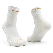 お買い得  メンズソックス-男性用 3ペア スポーツソックス クルーソックス ブラック ホワイト カラー 平織り カジュアル 日常 普通の厚さ 夏 春 秋 スタイリッシュ クラシック