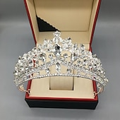 cheap Hair Styling Accessories-Silver Tiara and Crown for Women Crystal Queen Crowns Rhinestone Princess Tiaras for Girl Bride Wedding Hair Accessories for Bridal Birthday Party Prom Halloween Cos-play Costume Christmas