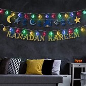 tanie Oświetlenie świąteczne-Moon stars fairy string lights 3m 20 leds 6m 40 leds ramadan string lights zasilany z baterii na ramadan boże narodzenie wesele dekoracje na patio domu