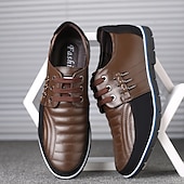 preiswerte Sneaker für Herren-Freizeit-Schnürschuhe aus Kunstleder für Herren – stylische blaue und schwarze Low-Top-Sneaker mit rutschfester Sohle für den Alltag und halbformelle Anlässe