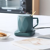 abordables Électroménager-chauffe-tasse à café étanche tasse intelligente chauffe-tasse à café sous-verre pour le réchauffement &amp; chauffage café boisson lait thé et chocolat chaud aluminium panneau métallique sûr fiable