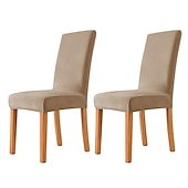 cheap Dining Chair Cover-2 Pcs Dining Chair Cover Burgundy Velvet Stretch Chair Seat Slipcover Spandex with Elastic Bottom Protector for Dining Room Wedding Ceremony Durable Washable