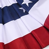 baratos Decoração do Dia da Independência-Bandeiras patrióticas plissadas dos EUA, decorações para o 4 de julho ao ar livre, faixas de bandeiras com bandeirinhas, bandeiras plissadas dos EUA, bandeirinhas patrióticas para áreas externas, decorações com bandeirinhas vermelhas, brancas e azuis
