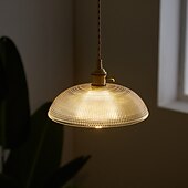 levne Ostrovní světla-led závěsné světlo mini skleněné měděné závěsné stropní závěsné světlo se skleněným vroubkovaným stínítkem čiré sklo závěsné osvětlení pro ložnici obývací pokoj jídelna kuchyně