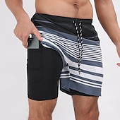 baratos shorts de natação masculinos-Homens Bermuda de Surf Shorts de Natação Calção Justo de Natação Surf Casual Feriado Praia Secagem Rápida Com Cordão Com forro de compressão Gradiente Havaiana Boho Roupas Esportivas 1 5