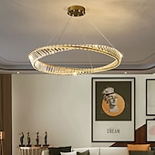 cheap Chandeliers-80 cm Circle / Round Design Pendant Light Crystal Sputnik Electroplated Modern 220-240V