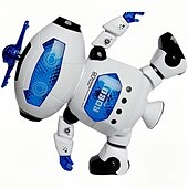 billiga elektronisk underhållning-musikalisk gående dansande robotleksak för barn blinkande ljus 360 kroppssnurrande småbarn pojkar flickor rolig leksaksfigur (modell 1)