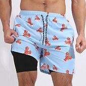baratos shorts de natação masculinos-Homens Bermuda de Surf Shorts de Natação Calção Justo de Natação Surf Casual Feriado Praia Secagem Rápida Com Cordão Com forro de compressão Gradiente Havaiana Boho Roupas Esportivas 1 5