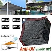 voordelige Kampeerzeil-anti-uv zonnescherm netto tuinhuisje onderdak buiten pergola luifel zonnescherm landbouw broeikas zonnescherm net, kraambenodigdheden, zwart