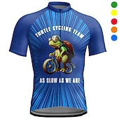 cheap Men's Jerseys-Men's Cycling Jersey Graphic Letter &amp; Number Funny Short Sleeve Bike Jersey Top with 3 Rear Pockets Mountain Bike MTB Road Bike Cycling Quick Dry Reflective Strips Back Pocket Moisture Wicking Sports