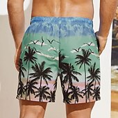 ieftine Plante și flori tropicale-Bărbați Grafic Copac de cocos Pantaloni Scurți de Înot Pantaloni Scurti Chiloți Înot Talie medie Șic Stradă Hawaiană Boho Casual Zilnic Concediu Cordon cu căptușeală din plasă Talie elastică Designer