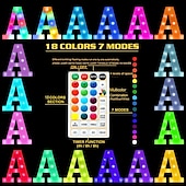 お買い得  装飾ライト-リモコン付き LED アルファベット文字ライト、カスタマイズ可能なカラフルなサインがクリスマス、パーティー、結婚式、家の装飾用の文字を照らします