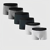 economico Boxer da uomo-Per uomo Confezione da 6 Slip boxer Biancheria intima Boxer Cotone Traspirante Liscio Multicolore