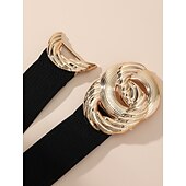 baratos cinto-Mulheres Cinto Faixa Elástica Preto Fino Dia a Dia Final de semana Cor imaculada