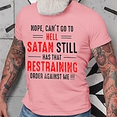 abordables T-shirt graphique pour hommes-Homme Graphique Lettre Non je ne peux pas aller en enfer T-shirt Style décontracté 100% Coton Manche Courte Graphique Chemise Noir Blanche Rouge T-shirt confortable Rue Occasionnel Vêtements de
