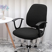 preiswerte Schonbezüge-Schonbezug für Computer Bürostuhl elastisch drehbar Gamingsitz Schonbezug elastisch Polarfleece schwarz einfarbig weich strapazierfähig waschbar