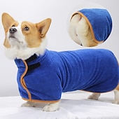 ieftine halat de baie purtabil-prosop pentru animale de companie absorbant cu uscare rapidă halat de baie pentru câini mare verde animal de companie it wrap talie halat de baie