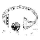 tanie Paski do zegarków Apple-Pasek do zegarka na Apple Watch 38mm 40mm 41mm 42mm 44mm 45mm 49mm iwatch Series Ultra 8 7 6 SE 5 4 3 2 1 Stal nierdzewna Stras Zastąpienie Pasek Damskie Błyszczący Diament Zapięcie metalowe